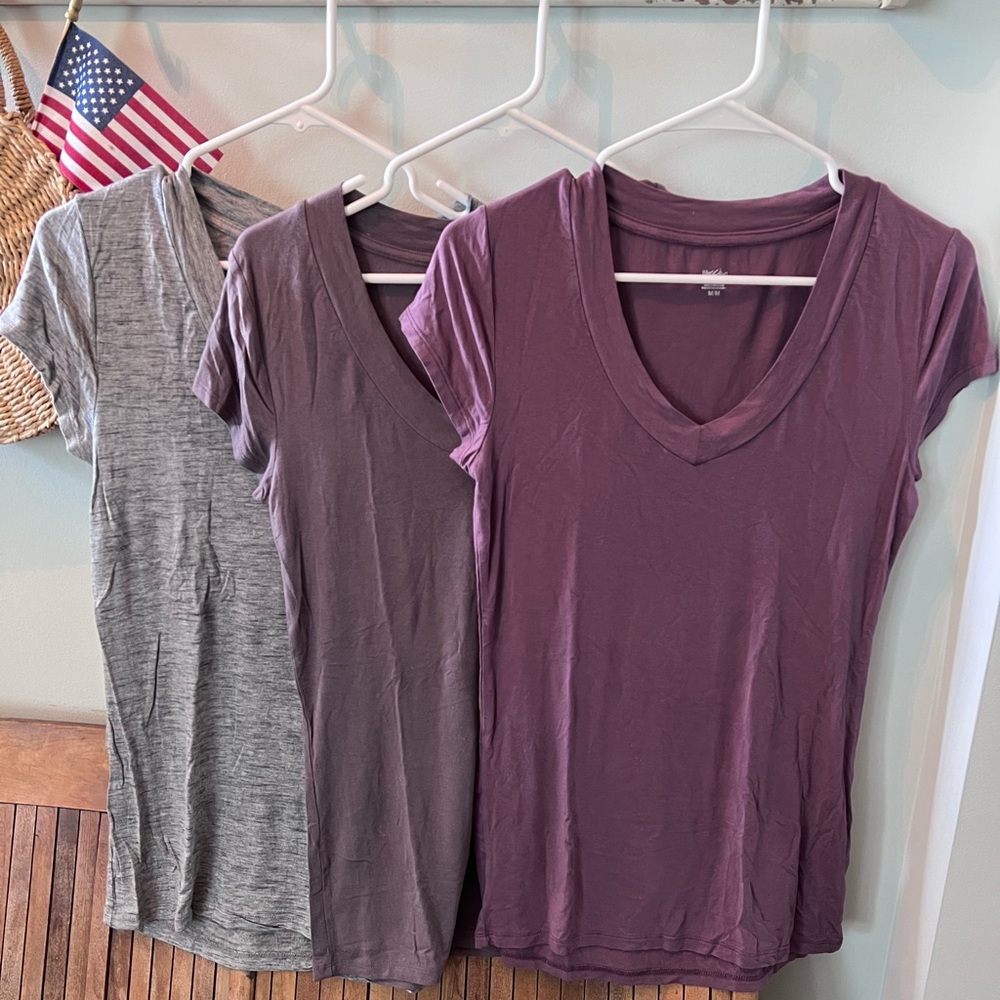 Bundle of (3) soft luxe v-neck tees